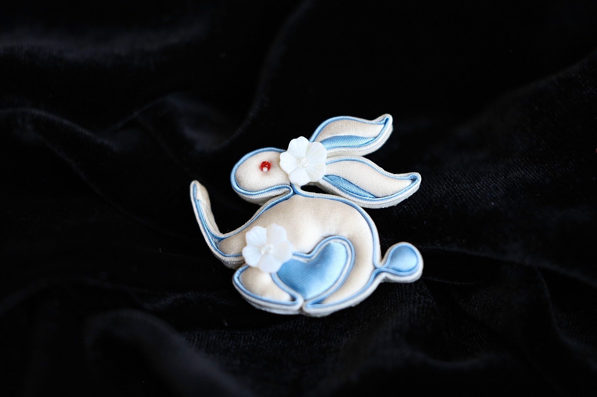 Madam Shanghai Blue Pankou Brooch Year Of Rabbit | Wedding Accessories