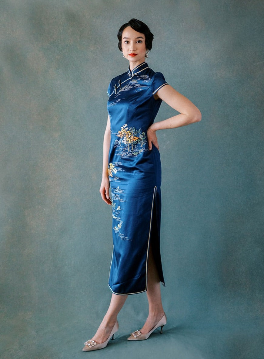 traditional chinese dress blue