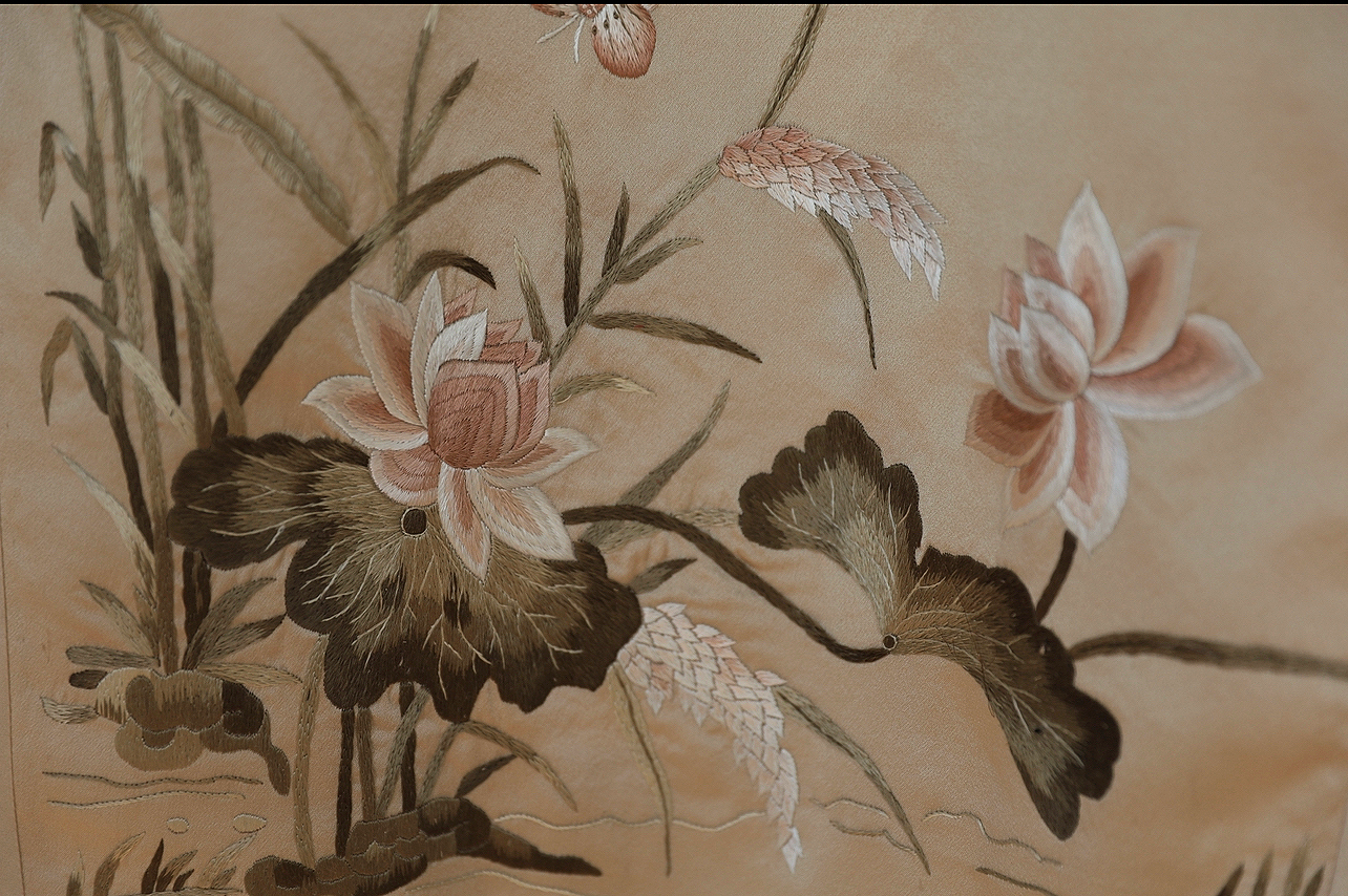 Madam Shanghai Custom Watercolor Painting Lotus Pocket Square For Men | Wedding Accessories
