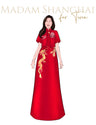 Madam Shanghai Red A-Line Qipao With A Jacket | Wedding Qipao